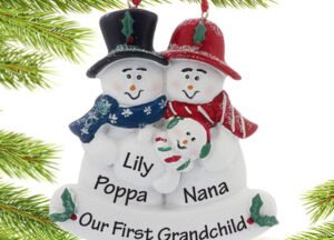 custom personalized our first grandchild christmas ornament – Christmas ornament, holiday tree decoration or gift