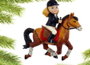 personalized personalized young equestrian horse rider - brown horse christmas ornament – Christmas ornament, holiday tree de
