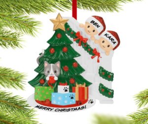 Couple with Cat Ornament