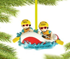 White Water Rafting Family Personalized Ornament - 2, 3, 4 Family Members