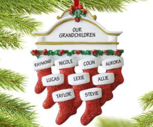 Stockings Hanging From Mantel Ornament