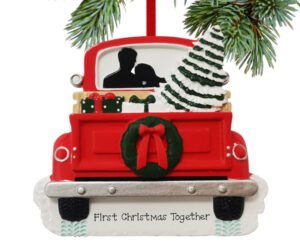 Couple In Vintage Red Truck Ornament