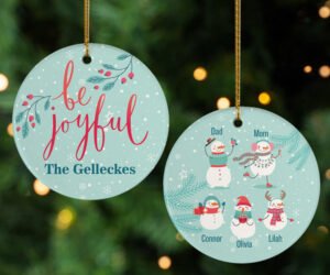 Family of 5 Be Joyful Christmas Ornament