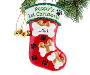 Puppy's First Christmas Stocking Ornament
