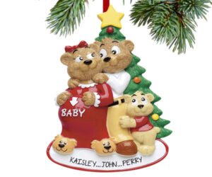 Expecting Bear Family of 3 Ornament