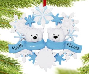 Snowflake Polar Bears 2 Ornament