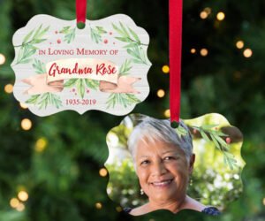 In Loving Memory Memorial Photo Personalized Christmas Ornament