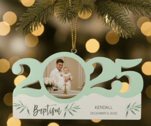 Personalized Dated Baptism Ornament