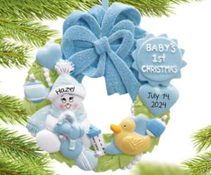 Baby Wreath Boy or Girl For Baby's First Personalized Ornament