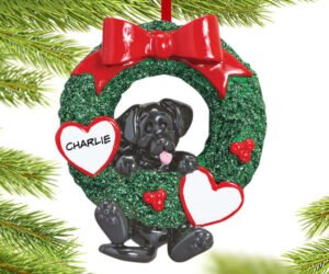 Dog Wreath - Black Lab Ornament