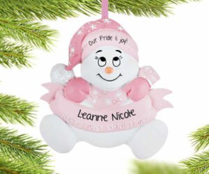 Snow Baby First Christmas Girl Ornament