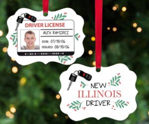 New Driver with Drivers License Personalized Photo Metal Ornament