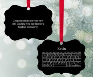 Congratulations On Your New Job! Keyboard Personalized Christmas Ornament