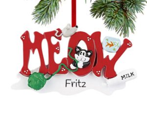 Meow Cat Letters Ornament