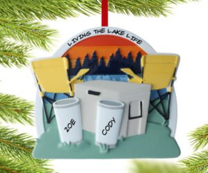 Lake Life Cooler Couple Ornament