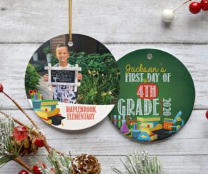 First Day of School Photo Christmas Ornament