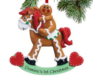 Gingerbread Child on Rocking Horse Ornament