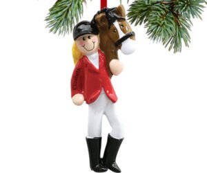 Equestrian with Horse Christmas Ornament