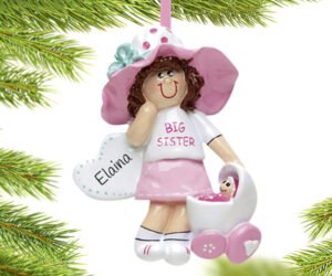 Big Sister with Dolly Baby Buggy Ornament
