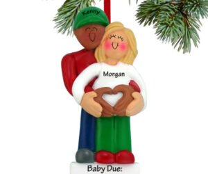 Pregnancy Couple with Heart Ornament