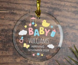 Baby Personalized Glass Personalized Ornament