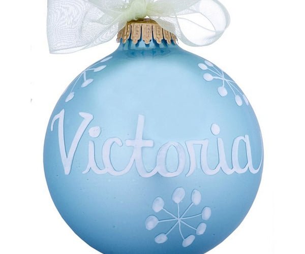 Personalized 03 March Aquamarine Birthstone Ball Christmas Ornament