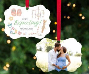 We're Expecting Personalized Christmas Ornament