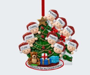 Present Peeking Family of 9