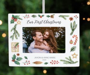 Our First Christmas Personalized Photo Frame Ornament