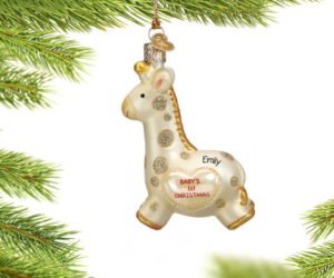 Glass Baby Giraffe Ornament