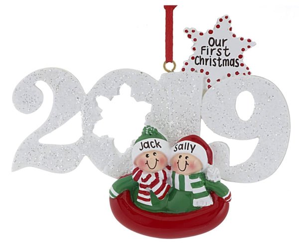 2019 Couple in a Sled Ornament