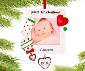 Baby's First Christmas Picture Frame Ornament Ornament