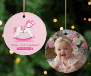 Rocking Horse Baby's First Christmas Ornament