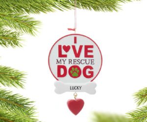 I Love My Rescue Dog Ornament