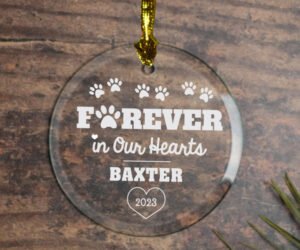 Forever in Our Hearts Personalized Glass Ornament