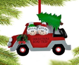 Car Family Personalized Ornament - 2, 3, 4, 5 Family Members