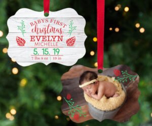 Baby's First Christmas Photo Personalized Christmas Ornament