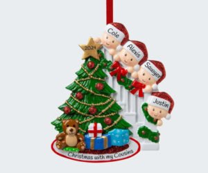 Present Peeking Family of 4 Ornament