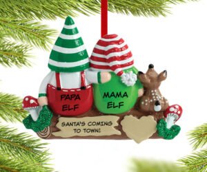 Idle Elves Family Personalized Ornament - 2, 3, 4, 5, 6 Family Members