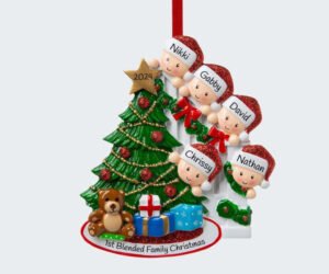 Present Peeking Family of 5 Ornament