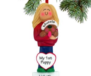 Girl Dog Lover Personalized Ornament