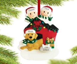 Couple with Dog Ornament