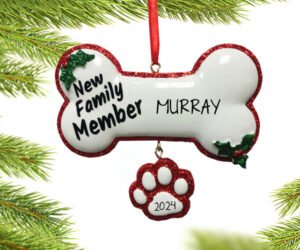 New Family Member Dog Bone Ornament