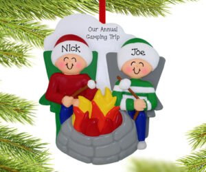 Firepit Family Personalized Ornament - 2, 3, 4, 5, 6 Family Members