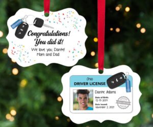 Congratulations You Did It! New Boy or Girl Driver Photo Ornament