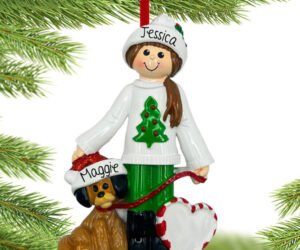 Walking Dog Personalized Ornament