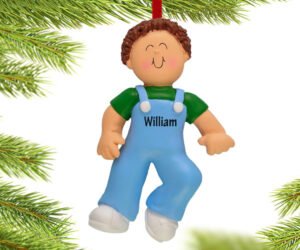 Baby's First Steps Boy Personalized Christmas Ornament