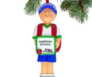 First Day of School Boy Christmas Ornament