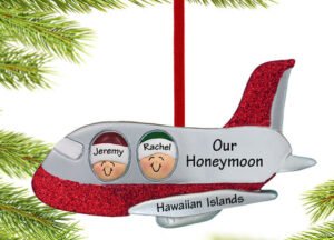 custom personalized airplane couple christmas ornament – Christmas ornament, holiday tree decoration or gift