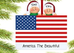 personalized personalized patriotic couple christmas ornament – Christmas ornament, holiday tree decoration or gift